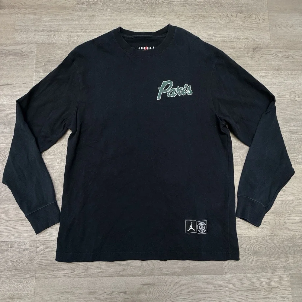 Nike Air Jordan X PSG Paris Saint Germain Long Sleeve T-Shirt Mens M DB6512-010